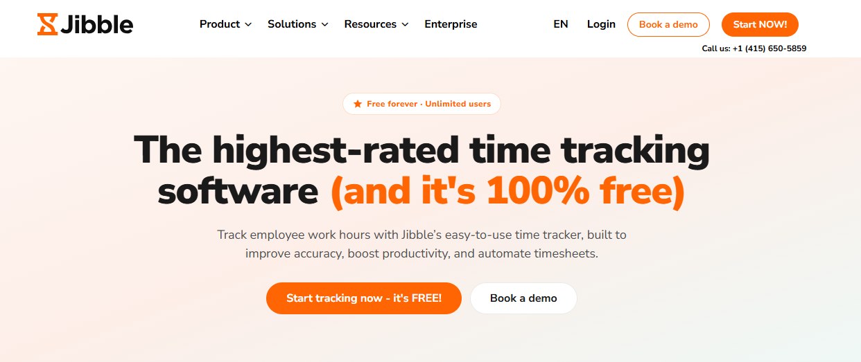 Jibble homepage