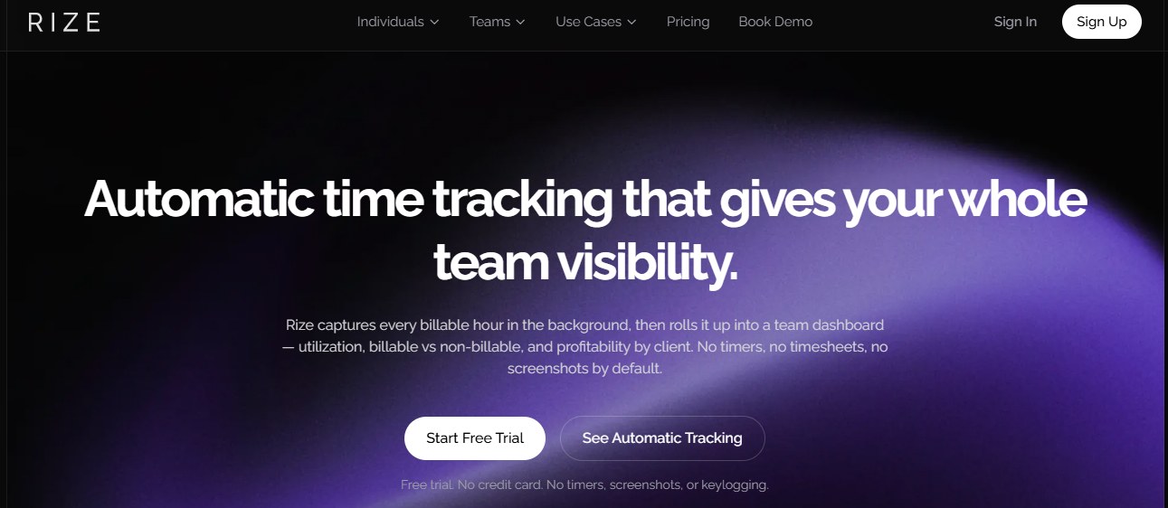 Rize homepage